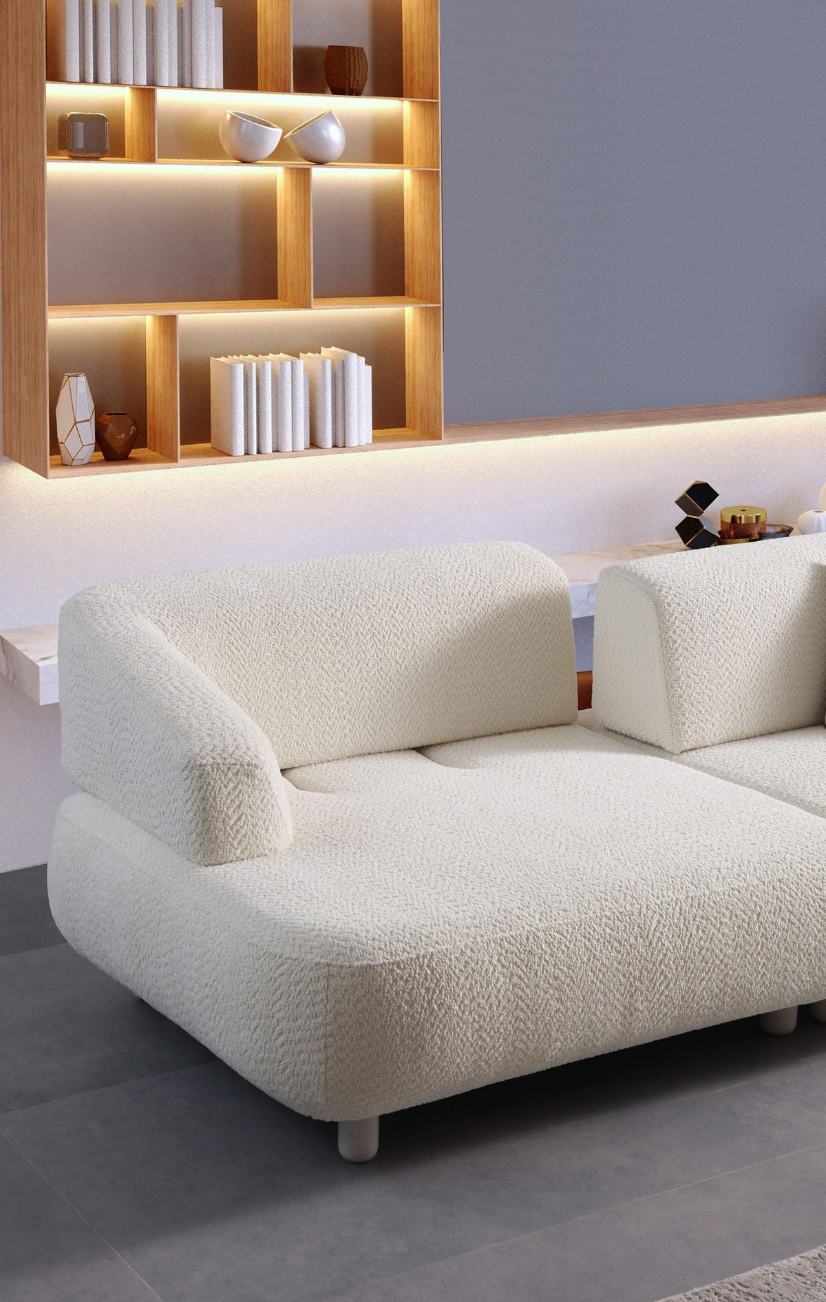 2-SITZER Sofa THRON, Creme - Creme, Holz/Textil (190/78/110cm) - Villa Möbel