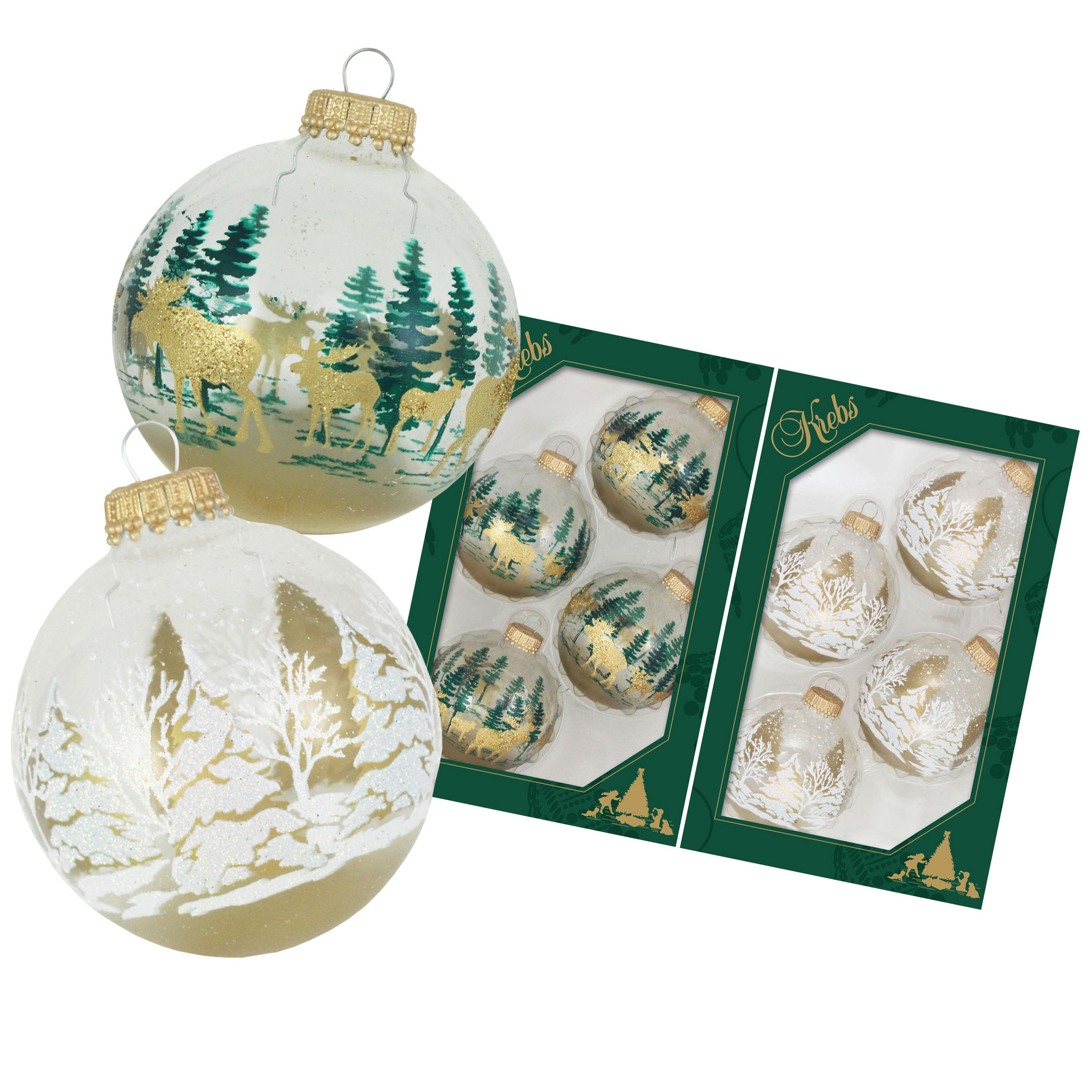 Krebs Glas Lauscha Christbaumkugeln Transparent 6x7x6 cm