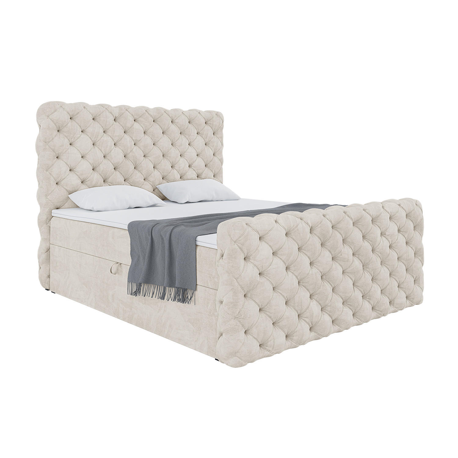Meblini Boxbett Creme 180x200 cm