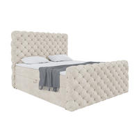 BOXBETT Duke - Creme/Schwarz, Holzwerkstoff/Textil (120/200cm) - Meblini