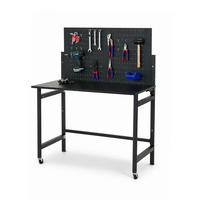 WERKBANK klappbar für Wandmontage TITAN mit Werkzeug Lochwand - Schwarz, Metall (115/144/63cm) - PROREGAL
