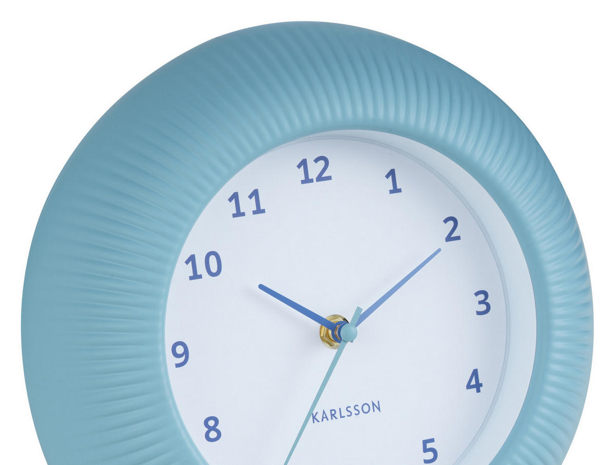 WANDUHR Tender Rib Ø25 cm - Blau, Kunststoff (25/4.5/25cm) - Karlsson