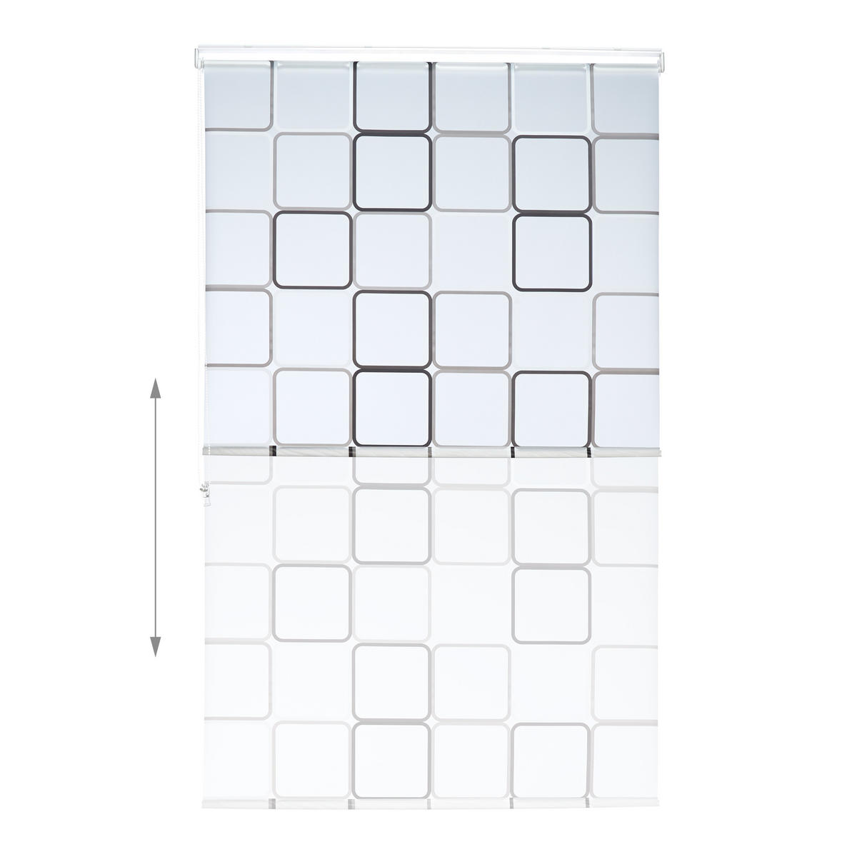 DUSCHROLLO - Weiß, Kunststoff/Metall (120/5cm) - Relaxdays