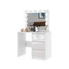 SCHMINKTISCH LU01+b1 weiss glanz - Weiß Hochglanz, Holzwerkstoff (90/141/50cm) - roe furniture