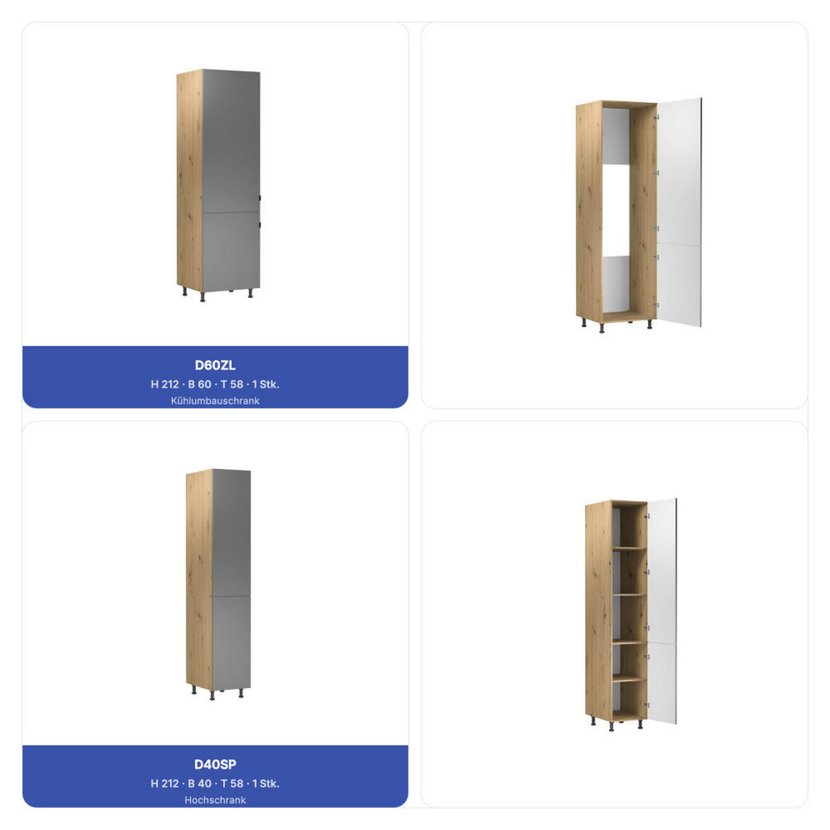 KÜCHENZEILE 320 cm - Langen KL16-M320 - in Beige / Matt - Beige, Holz (480/212/58cm)