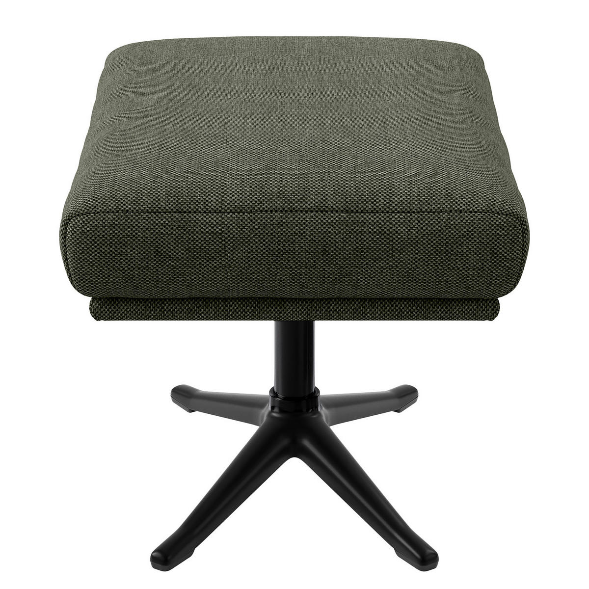HOCKER mit Kreuzfuß - Schwarz/Grau, Textil/Metall (54/41/41cm) - home24