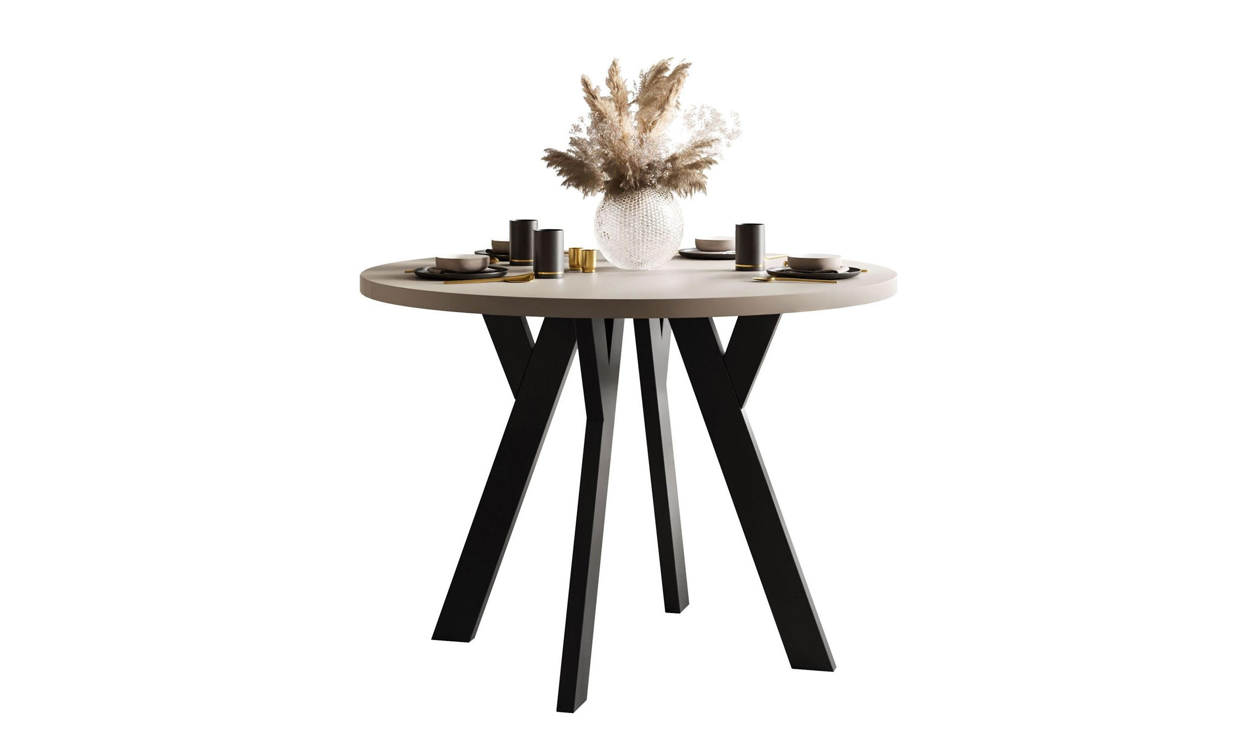 Lookway Esstisch Kaschmir, Schwarz 100x72.5x100 cm