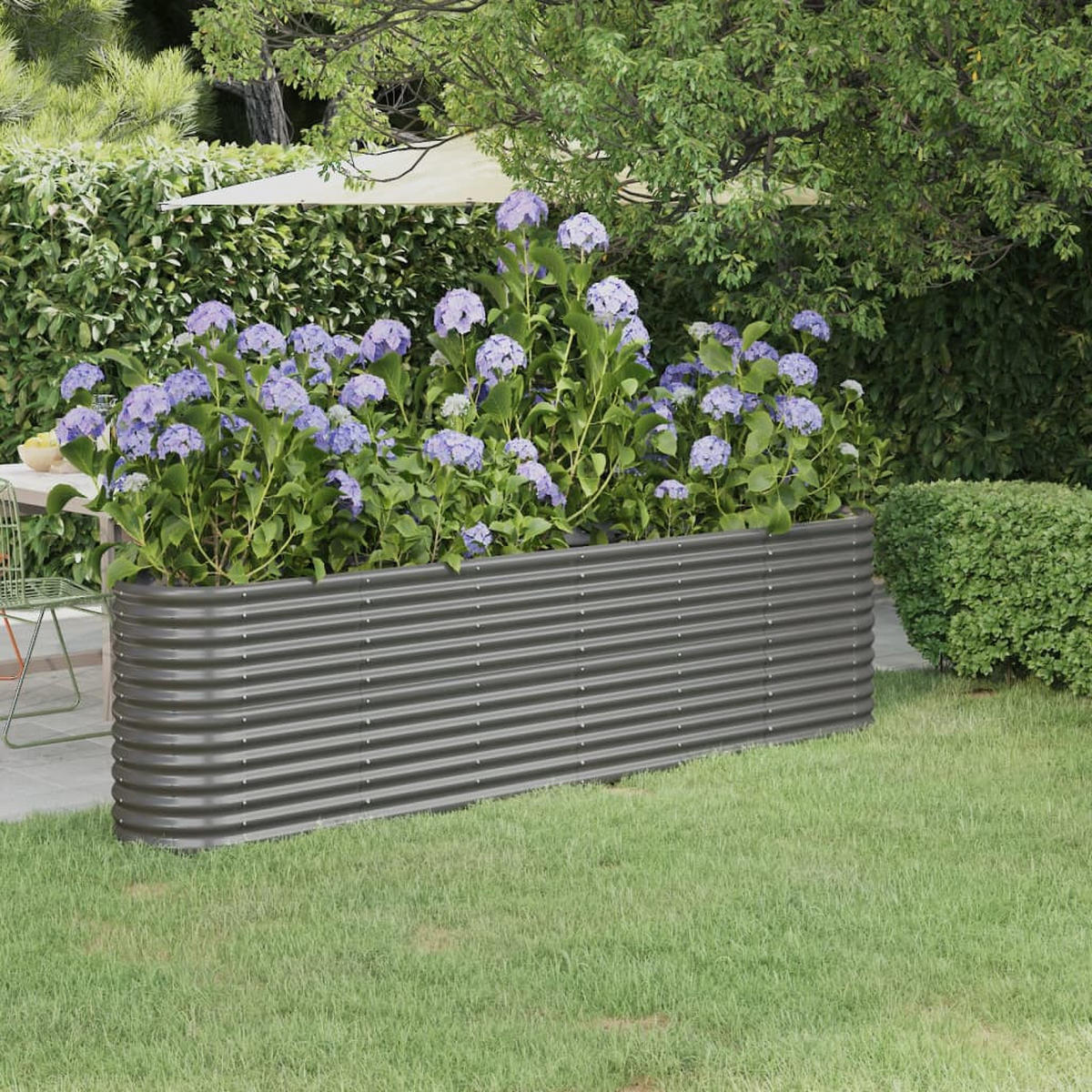 HOCHBEET Verzinkter Stahl 260/40/68 Cm Grau - Grau, Metall (260/68/40cm) - vidaXL
