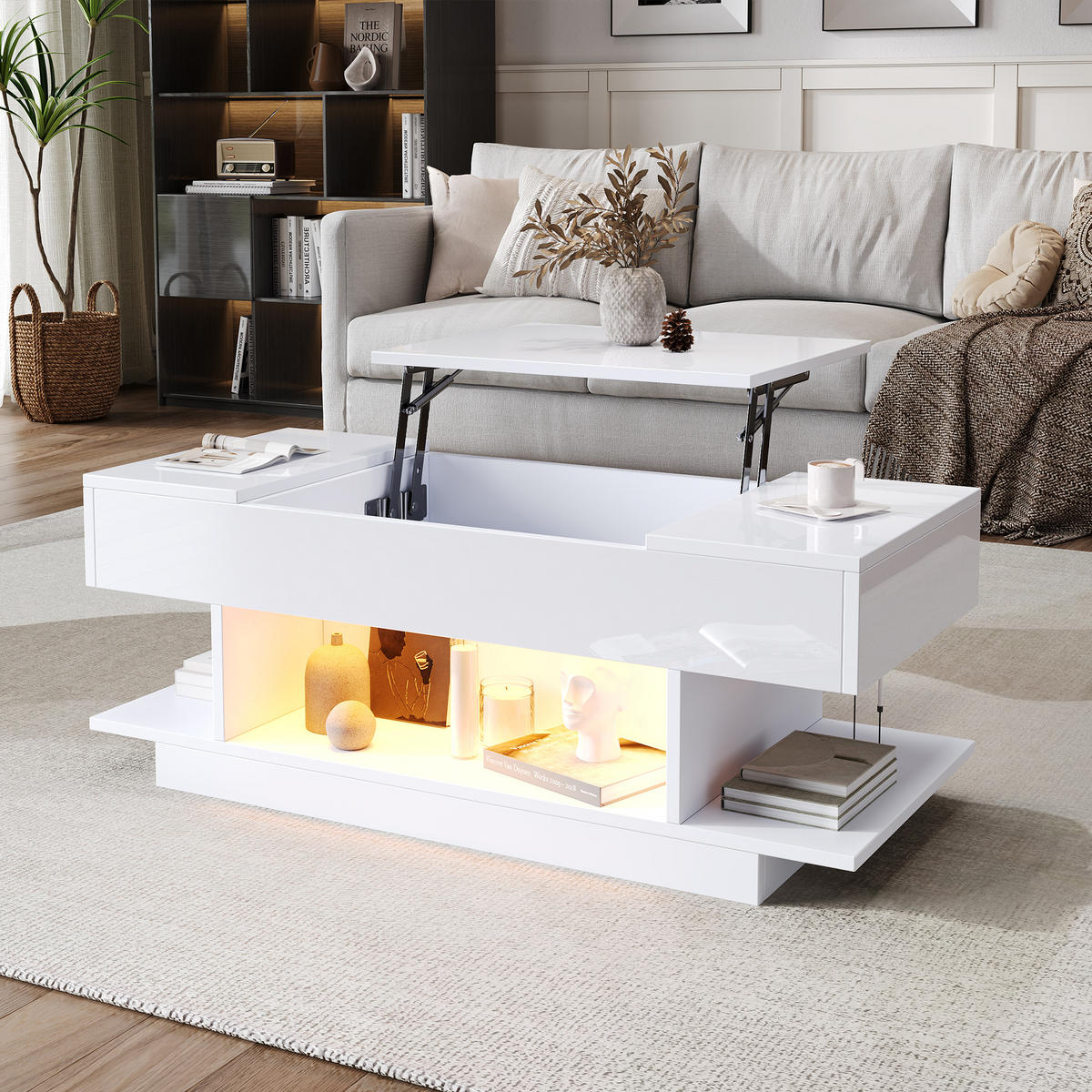 COUCHTISCH Weiß - Weiß, Holzwerkstoff (98/45/40cm)