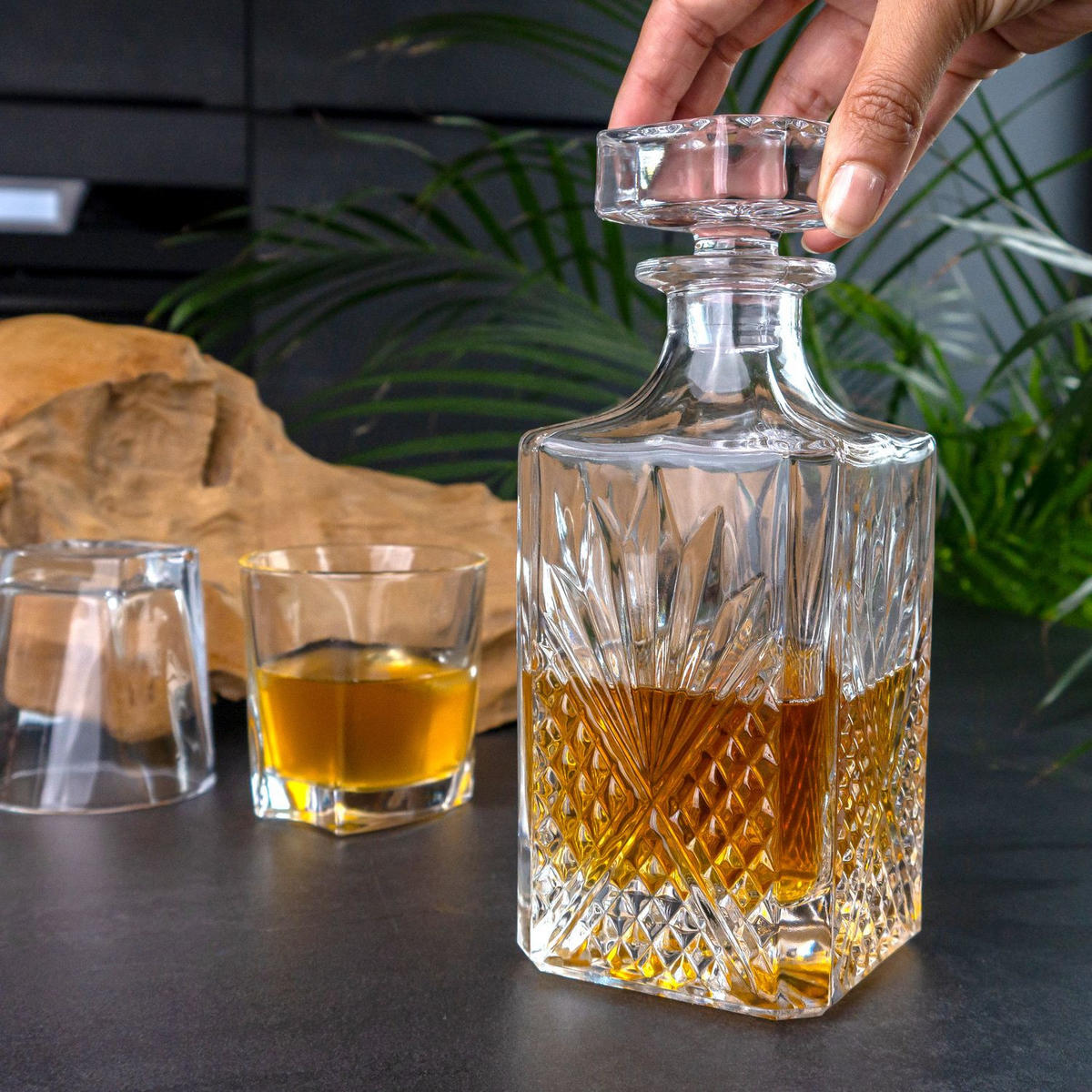 WHISKEY KARAFFE 800 ml - Transparent, Glas (0.8L) - Intirilife