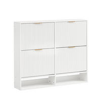 SCHUHSCHRANK Weiß 120/24/102 cm - Weiß, Holzwerkstoff (120/102/24cm) - PANGIVO