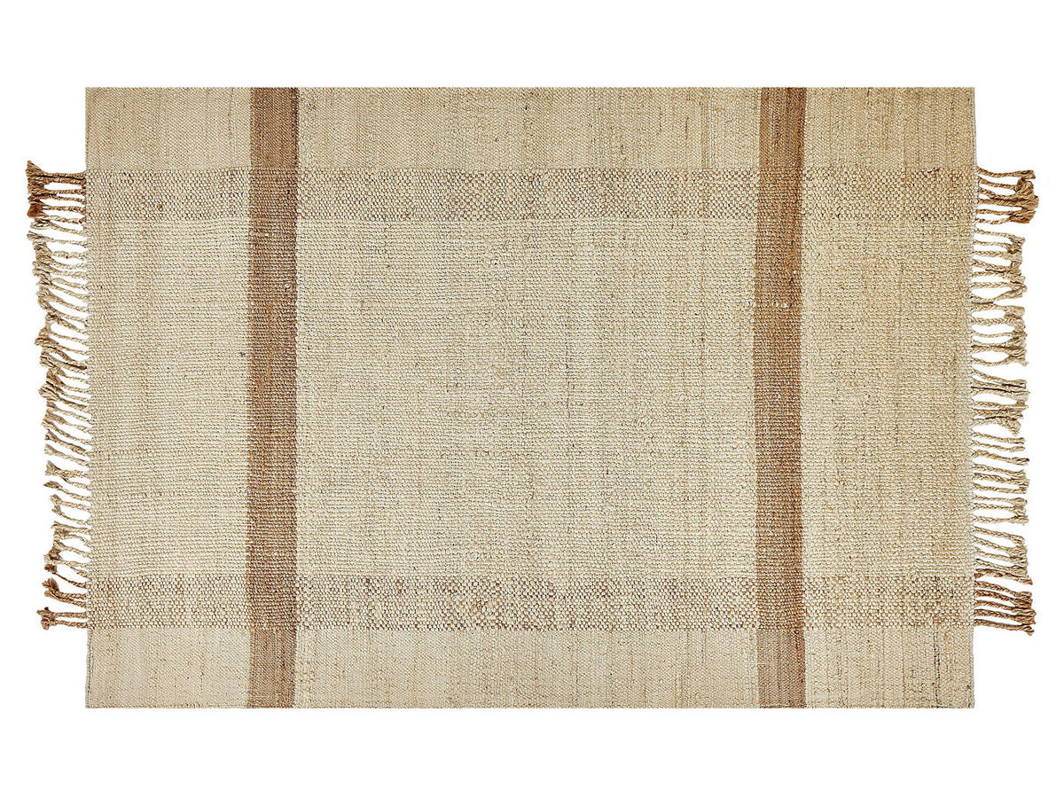 TEPPICH geflochten Yelmez 200/140 cm - Beige, Naturmaterialen (140/200cm) - Beliani