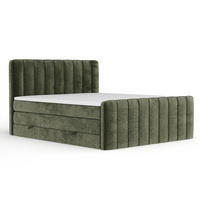 BOXSPRINGBETT Novara Olivenfarbe 160/200 cm - Schwarz/Olivgrün, Holz/Holzwerkstoff (160/200cm) - Maison de Reve