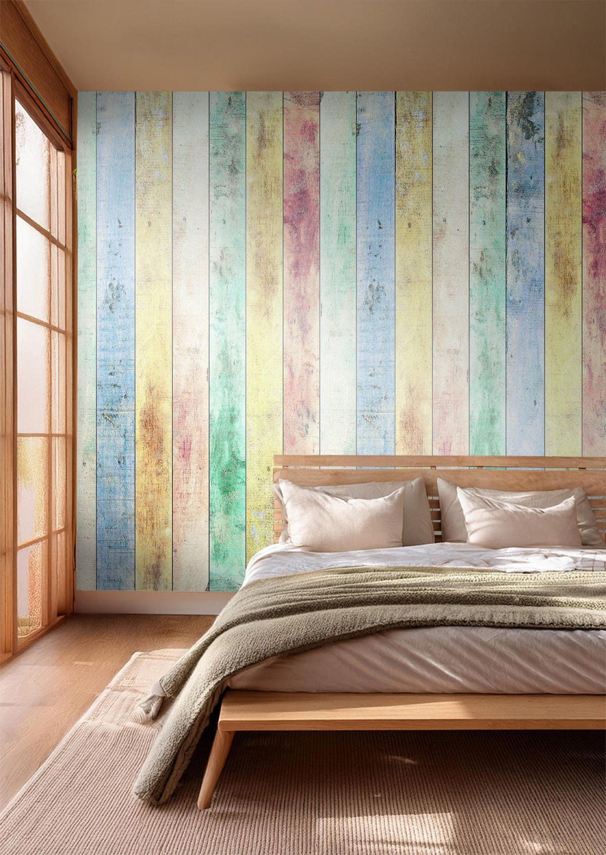 FOTOTAPETE Holzoptik 375 x 270 cm - Multicolor, Papier (375/270cm) - Sanders & Sanders