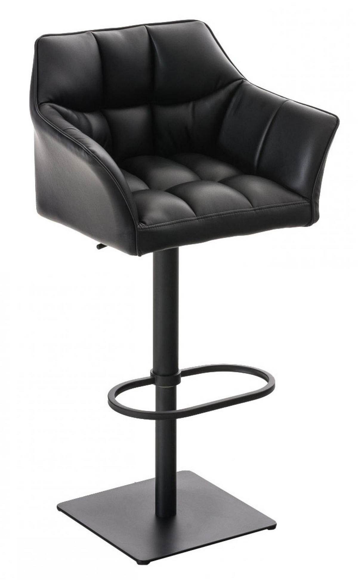 BARHOCKER 2er Set Lederlook Schwarz - Schwarz, Textil/Metall (64/88/45cm) - CLP