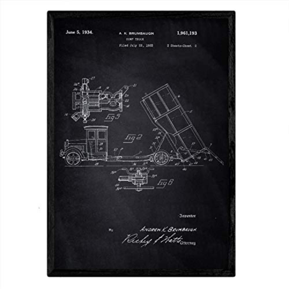 POSTER Abfall-Lkw Patent 2 A3 Rahmenlos - Klar, Papier (29.7/5/42cm) - Nacnic
