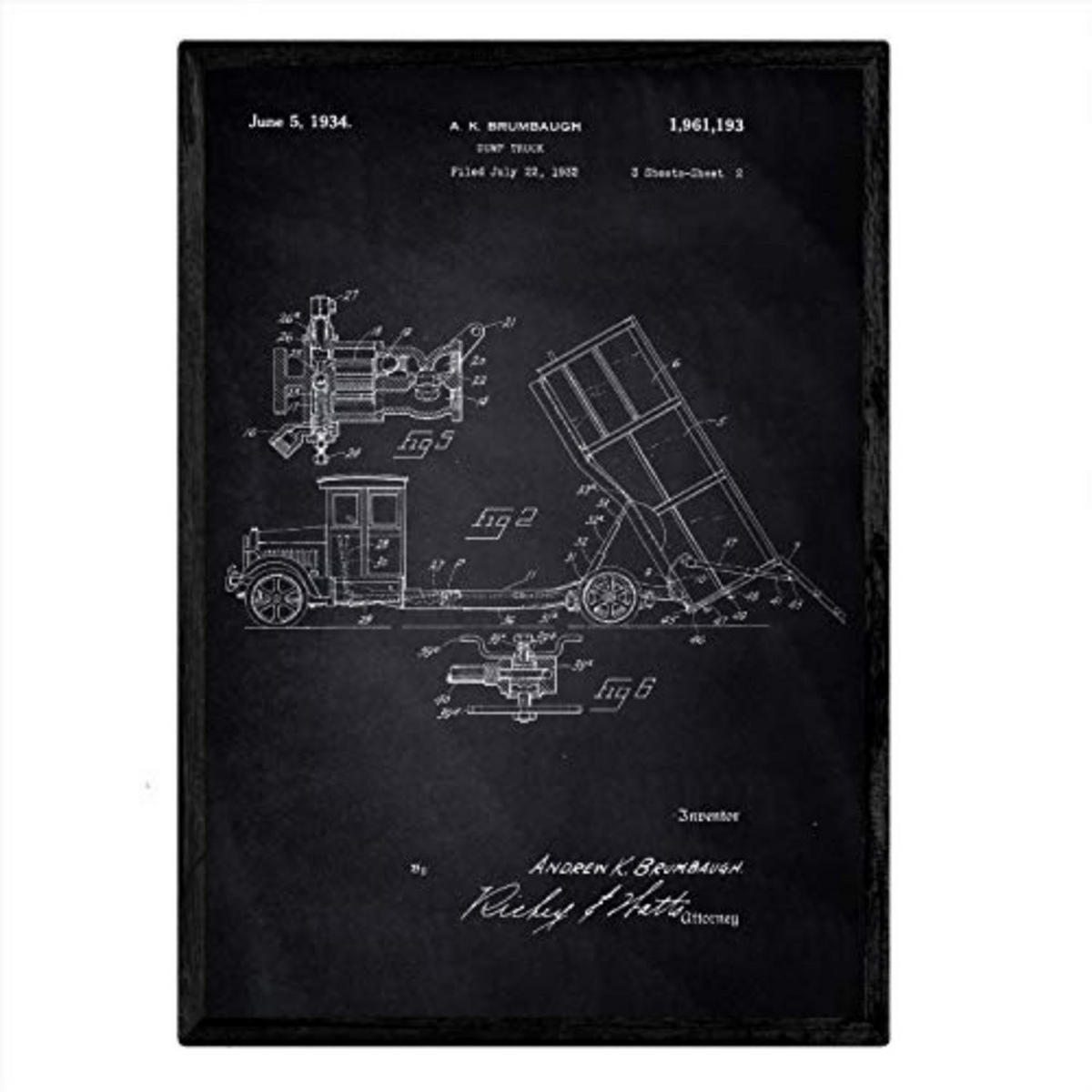 POSTER Abfall-Lkw Patent 2 A3 Rahmenlos - Klar, Papier (29.7/5/42cm) - Nacnic