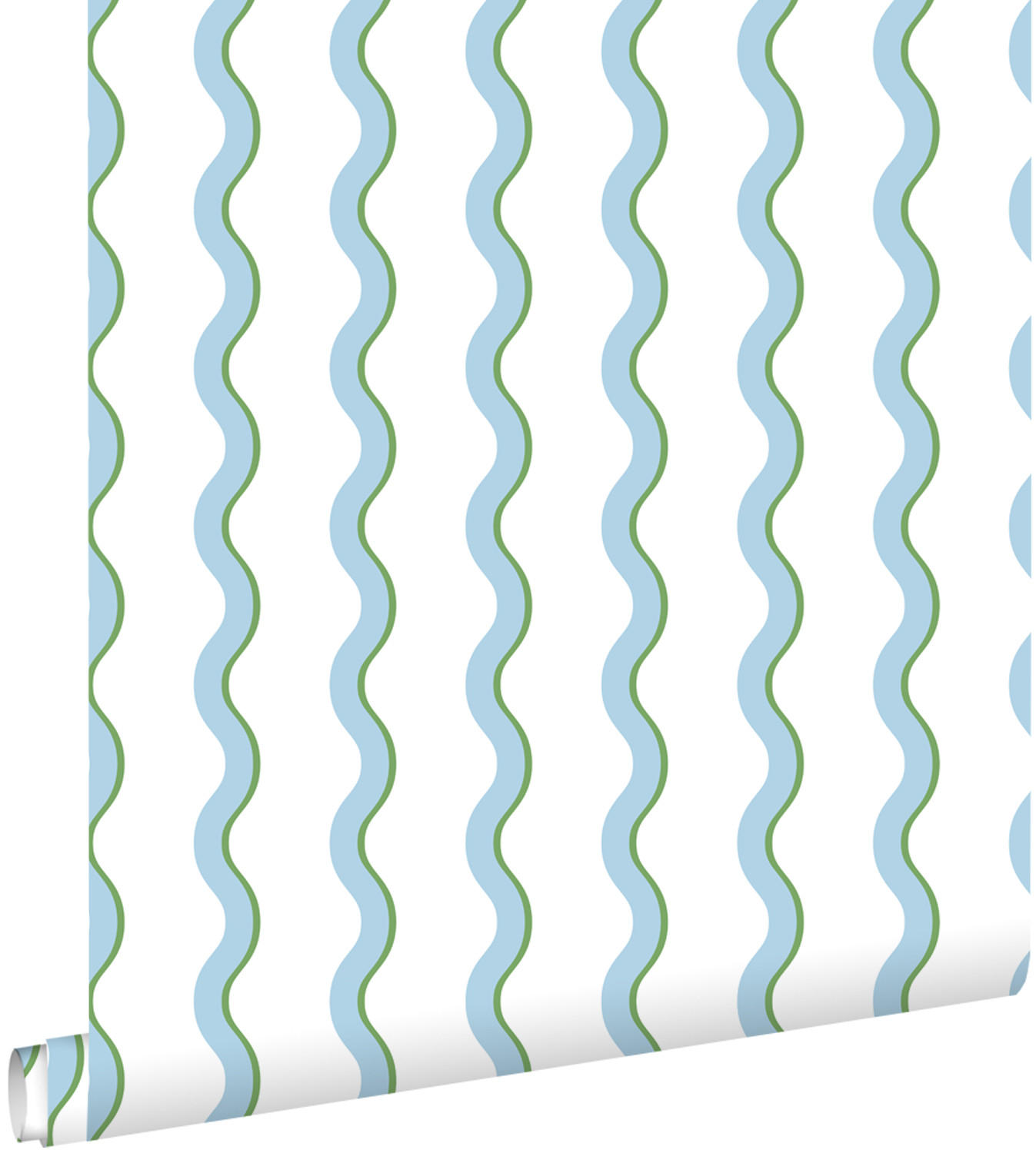 TAPETE wellenförmige Streifen 50 x 900 cm - Weiß, Papier (50/0.1cm) - ESTAhome