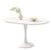 ESSTISCH oval 100/100/75 cm weiß mit modernem Design - Weiß, Holzwerkstoff (100/140/75cm) - OKWISH