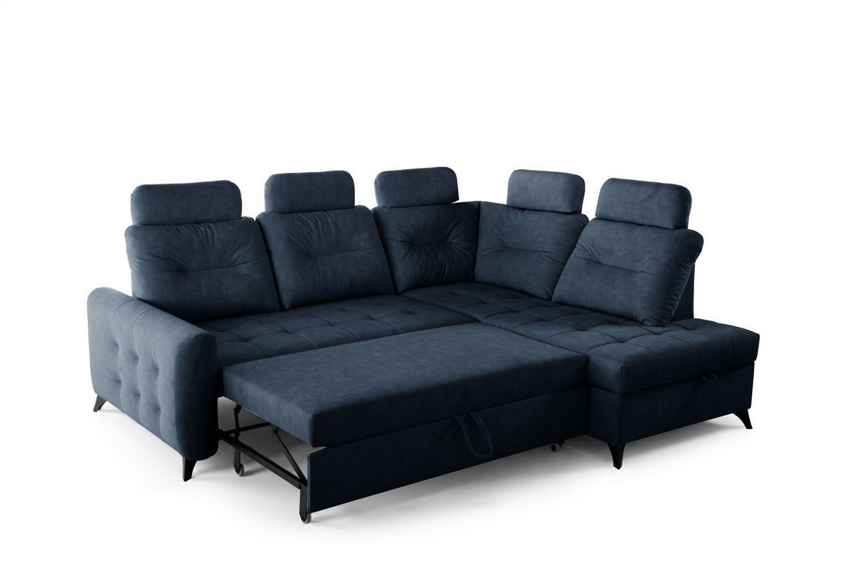 ECKSOFA Wendie - Dunkelblau, Holzwerkstoff/Textil (250/200cm) - Fun Möbel