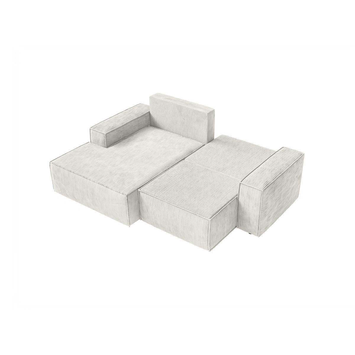 ECKSOFA KOKKO MINI mit Schlaffunktion, Weiß - Weiß, Textil (240/167cm) - Fedve