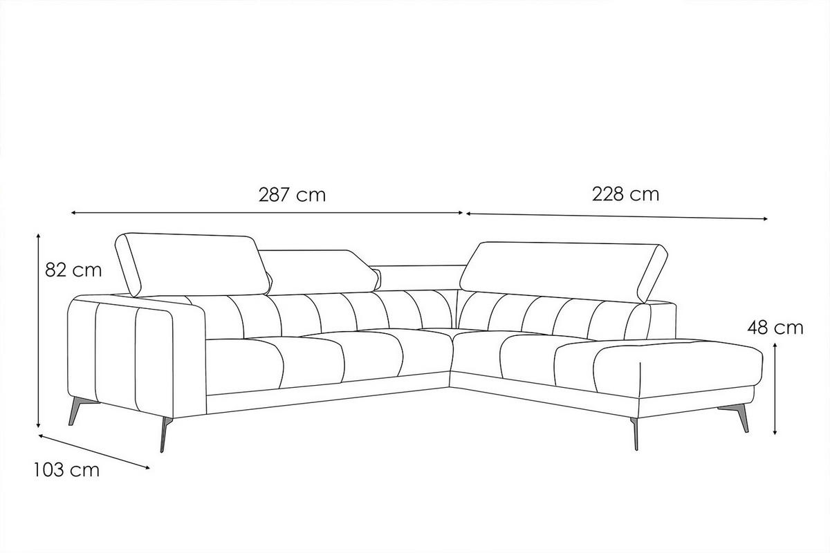 ECKSOFA MORELLO 5-Sitzer, grau - Schwarz/Grau, Holzwerkstoff/Textil (287/228cm) - Courtois Laville
