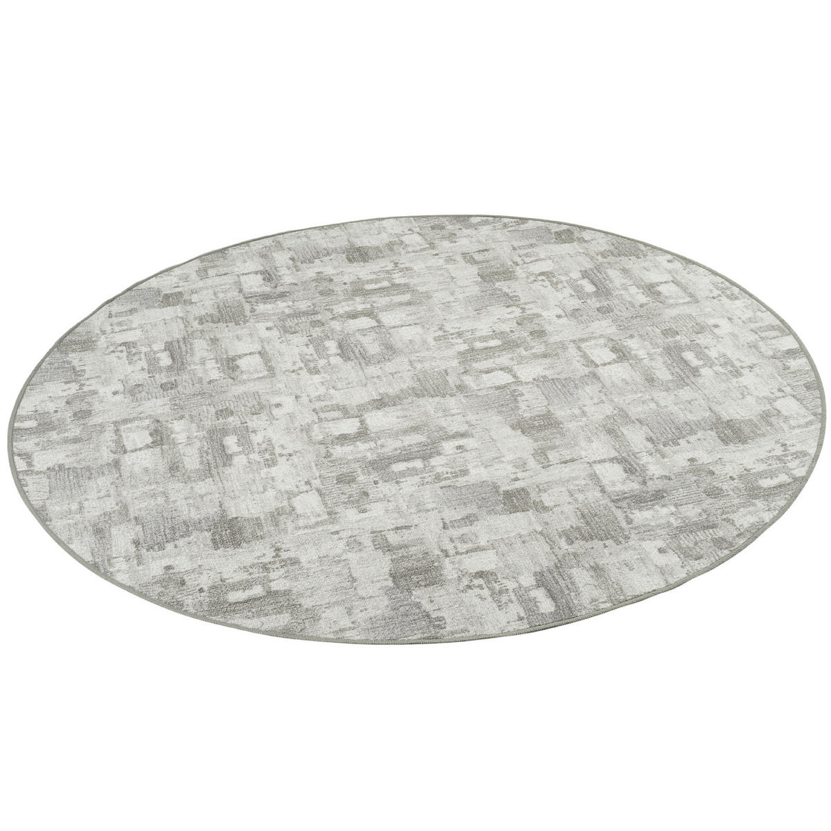 FEINSCHLINGEN VELOUR TEPPICH STRONG TREND RUND - Hellgrau, Textil (160/160cm) - Snapstyle