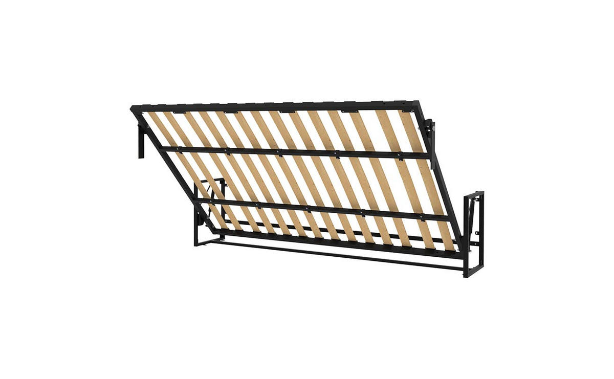 WANDBETT Morphy Classik Modulares SizeFlex- und TypeFlex-System - 190x140 Horizontal - Schwarz, Holz/Metall (190/140cm) - WallBedKing