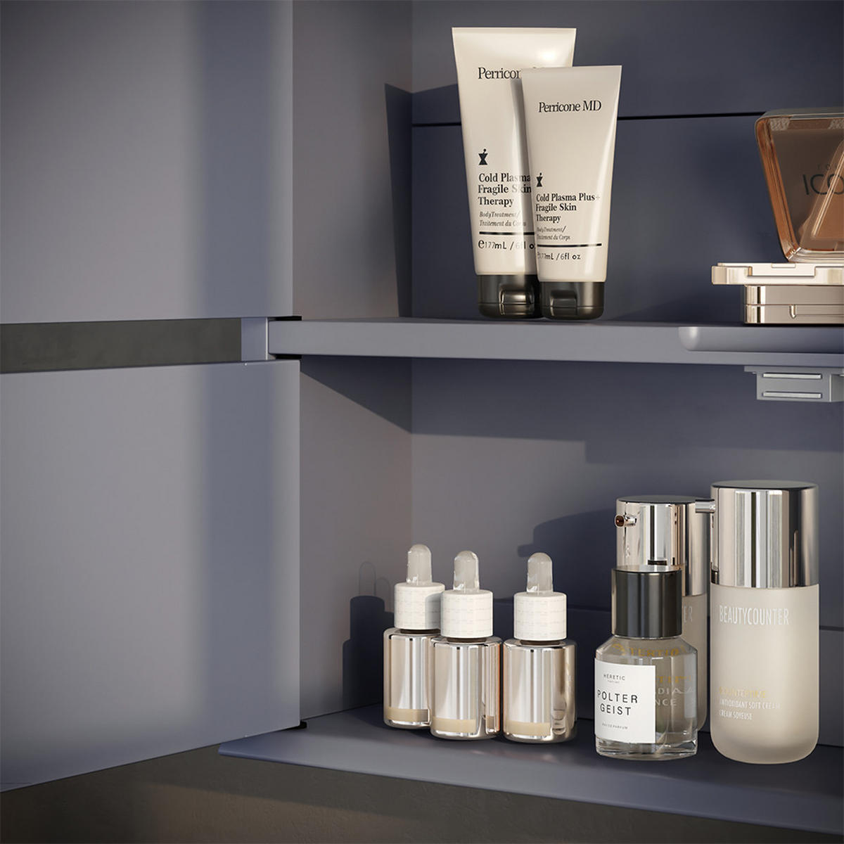 KOUPELNOVÁ ZRCADLOVÁ SKŘÍŇKA Bianco Šedá - šedá, kompozitní dřevo (56/58/13cm) - Vicco