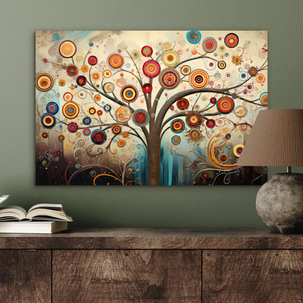 METALLBILD Baum - Baum des Lebens - Farbe 60x40 cm - Braun, Metall (60/40cm) - MuchoWow