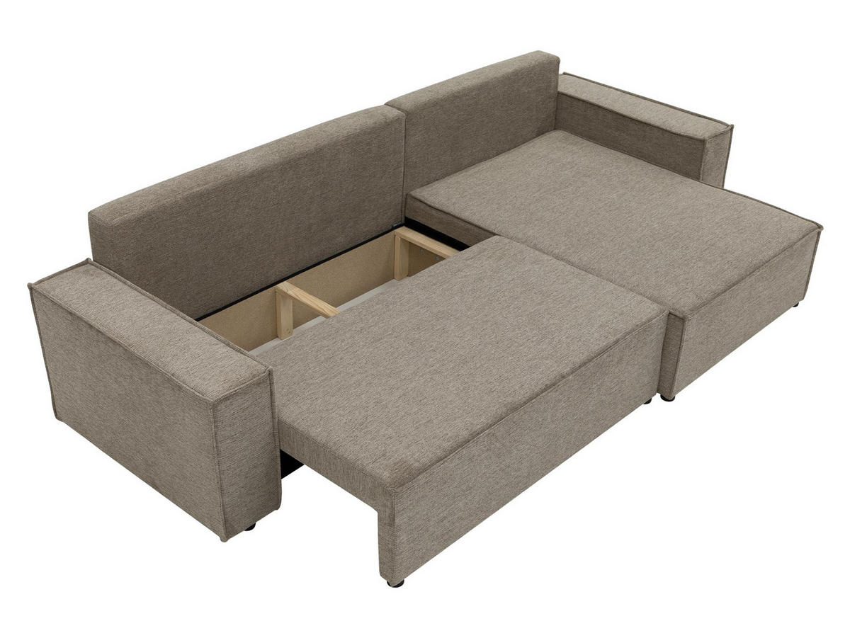 ECKSOFA Karl - Hellgrau/Schwarz, Holz/Kunststoff (272/145cm) - MIRJAN24