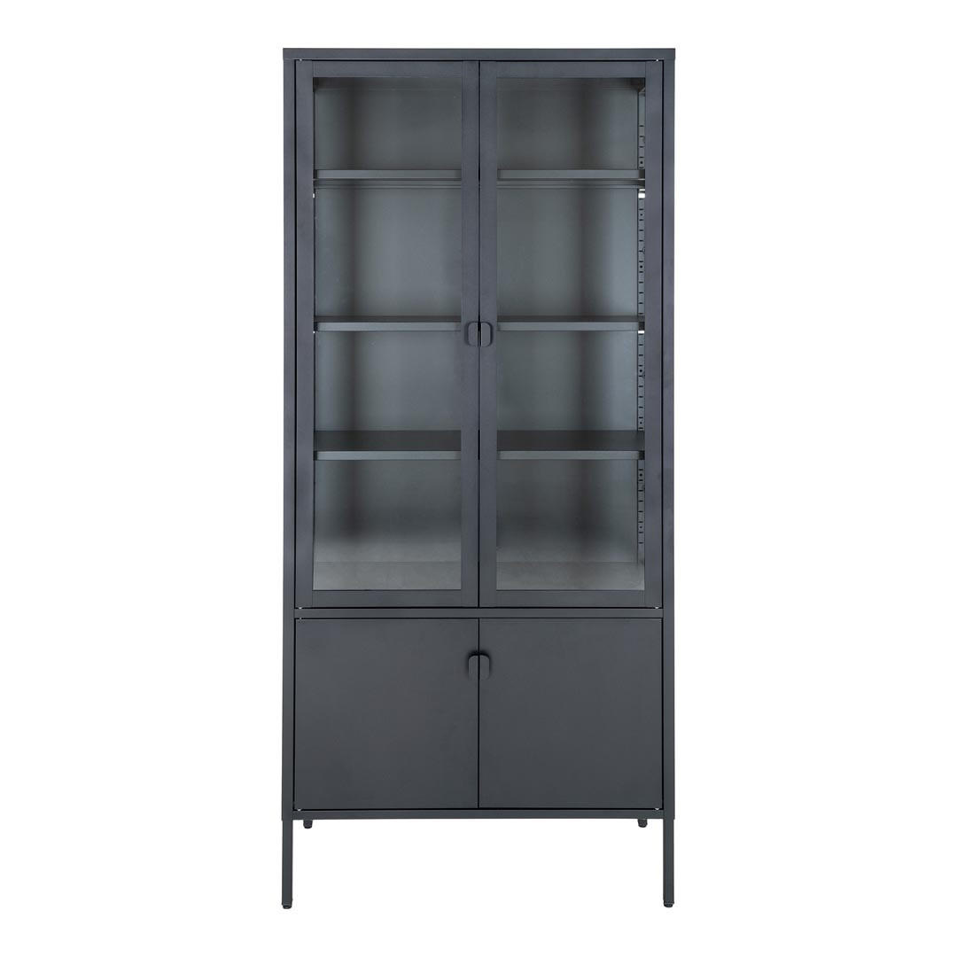 ebuy24 Vitrine Schwarz 80x180x35 cm