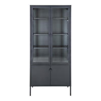 VITRINE Schwarz - Schwarz, Holzwerkstoff (80/180/35cm) - ebuy24