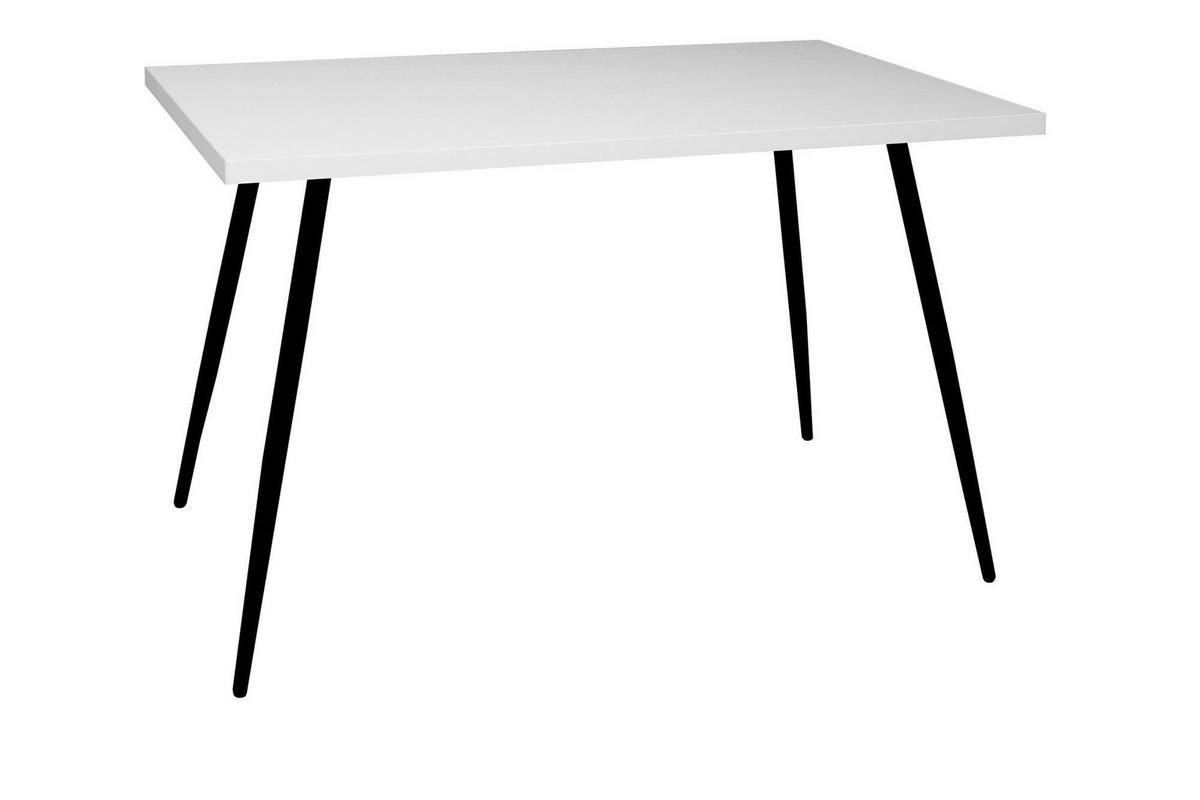 BISTROTISCH Efferdane 100x50x75 schwarz matt/weiß matt lack - Weiß, Metall (50/75/100cm) - 58aufmkessel