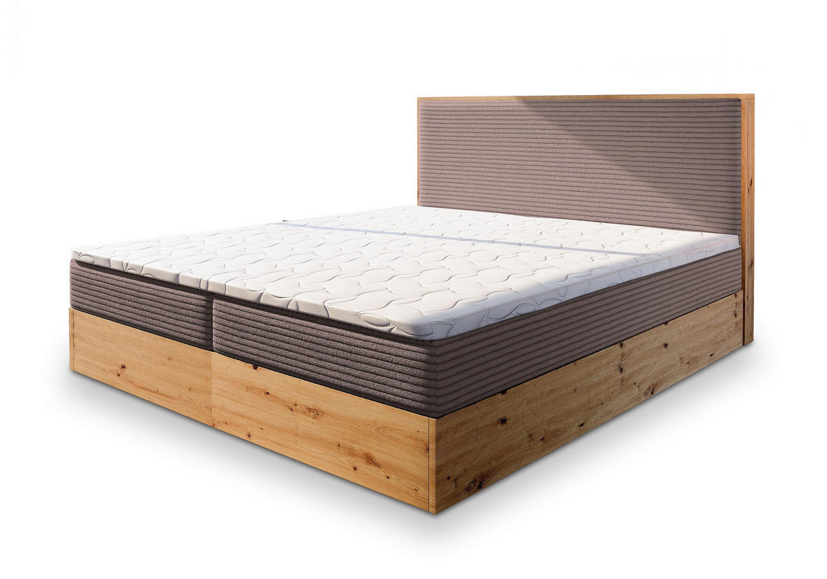 POSTEL BOXSPRING VERDON 160x200 cm, s matrací a úložným prostorem, starorůžová - starorůžová, kompozitní dřevo/textil (160/200cm) - MASSENO