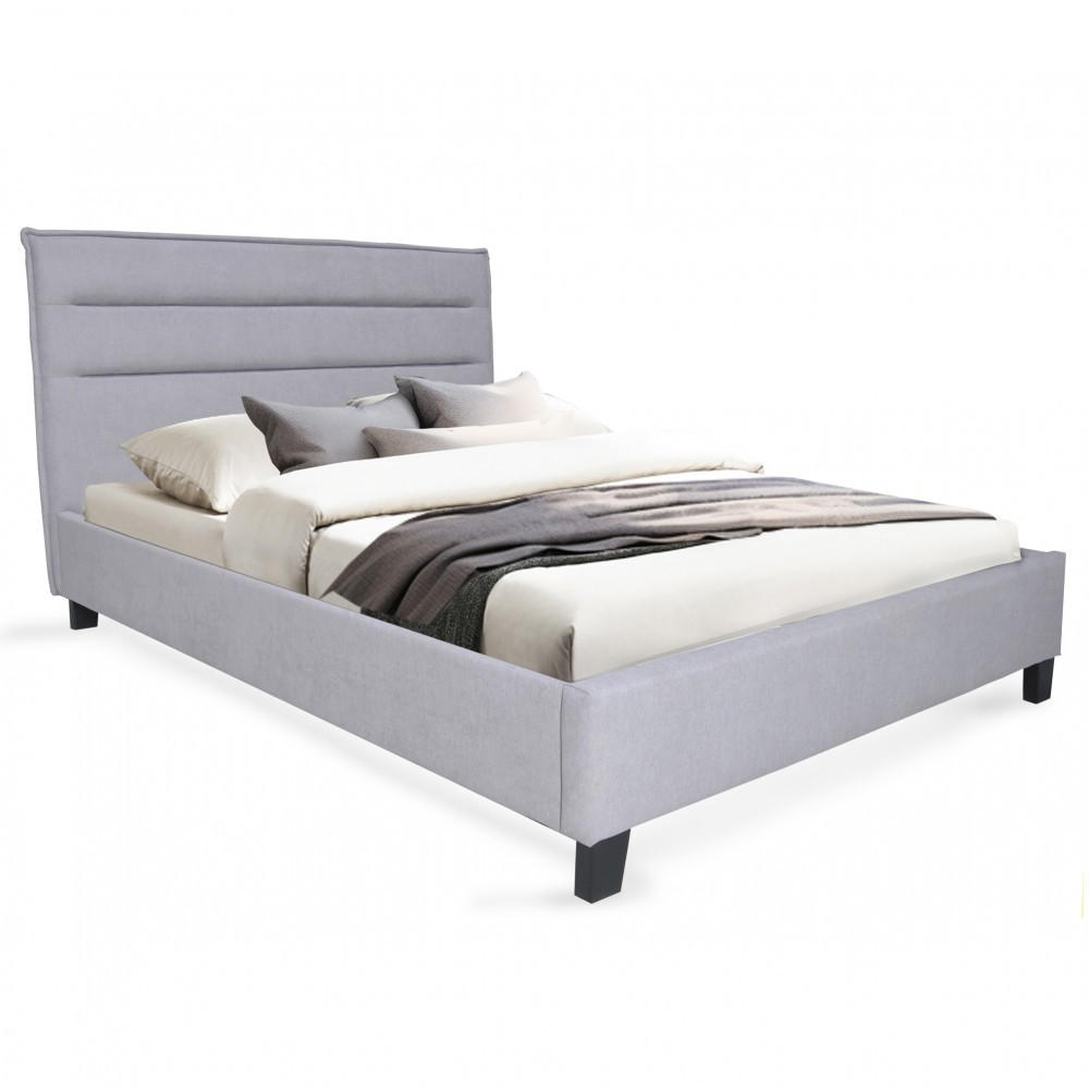 BETT LACANAU mit Lattenrost / Bett 140x190 - Hellgrau - Hellgrau, Holzwerkstoff (140/190cm) - Weber Industries