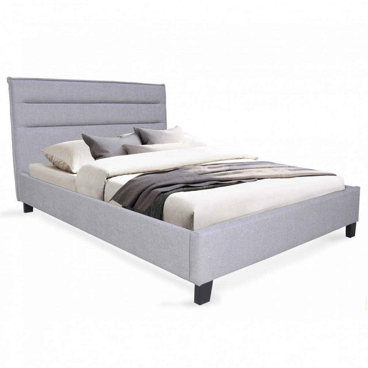 BETT LACANAU mit Lattenrost / Bett 140x190 - Hellgrau - Hellgrau, Holzwerkstoff (140/190cm) - Weber Industries