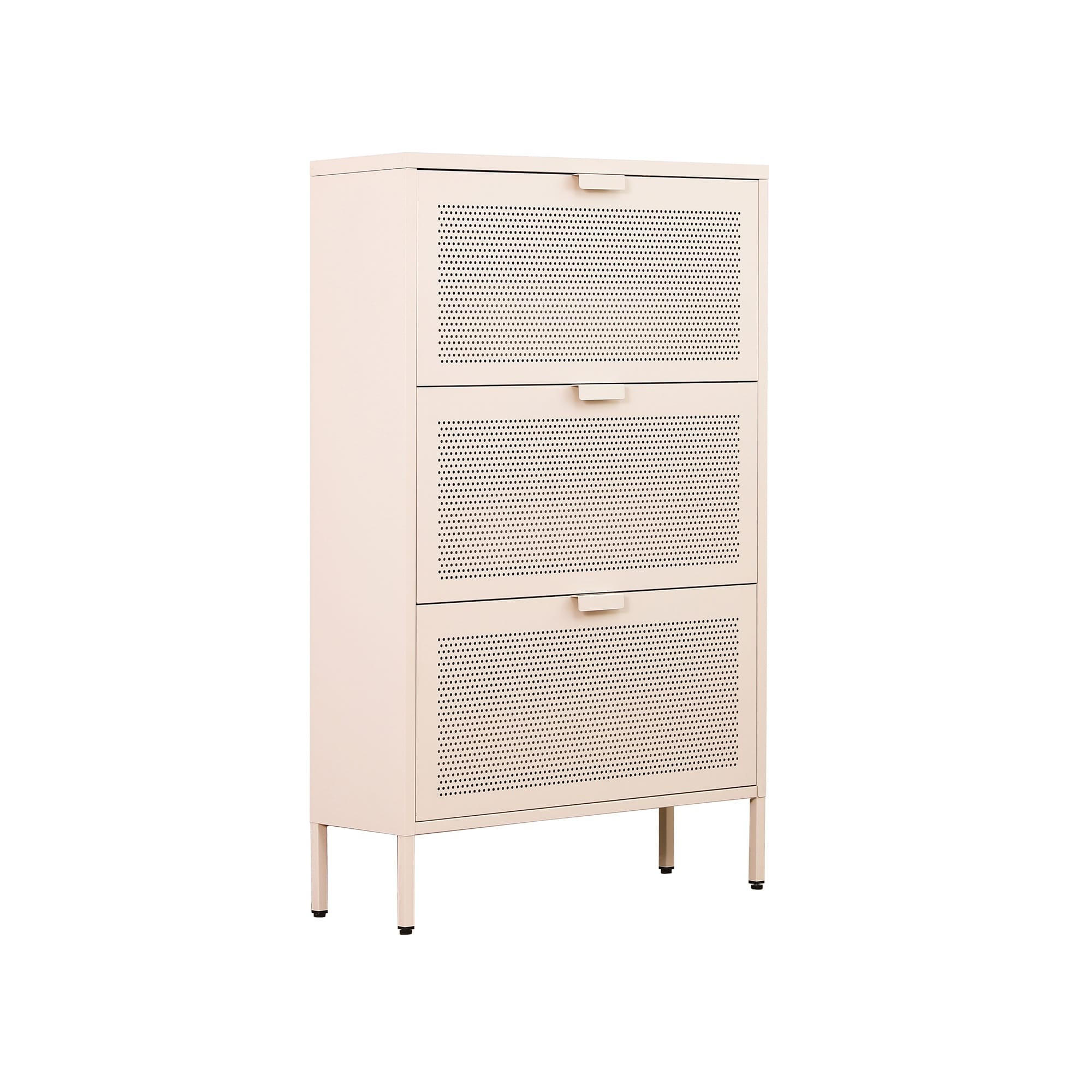 SCHUHSCHRANK 3 Türen Beige 80/26/125 - Beige, Metall (80/125/26cm) - Mobili Rebecca