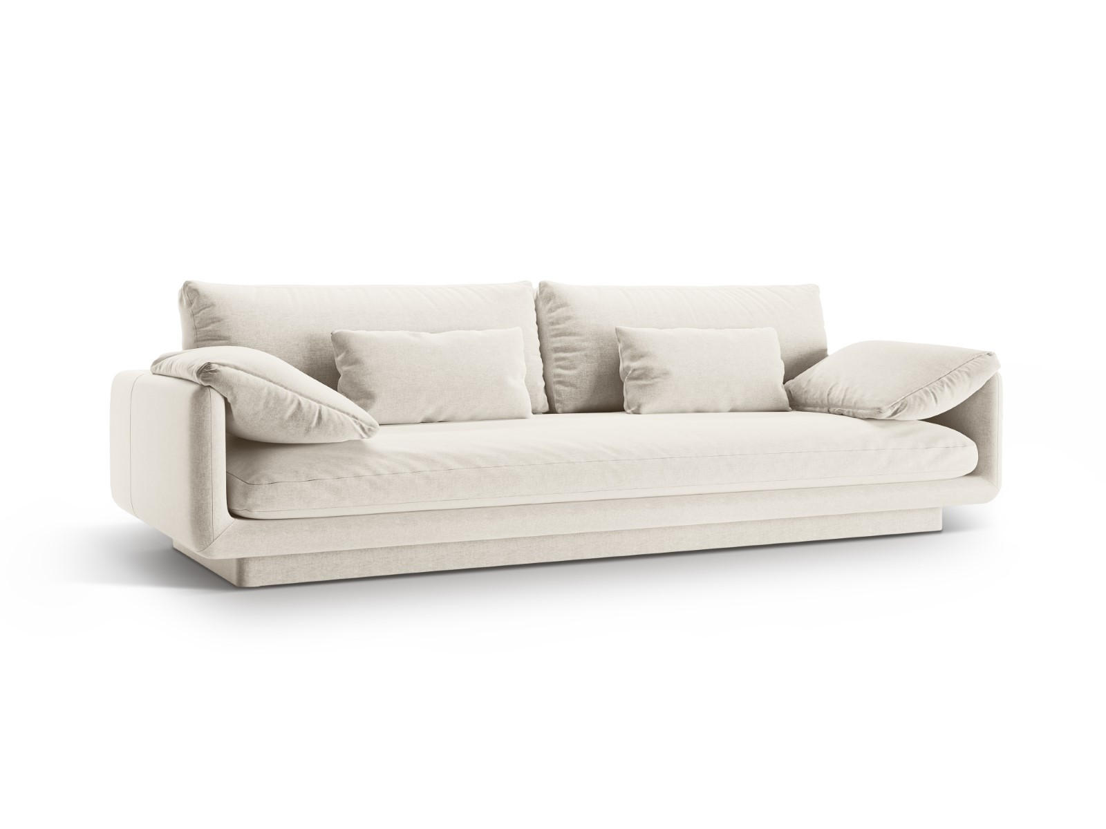 SOFA Torino aus strukturiertem Stoff elfenbein 4 Sitzplätze - Ecru, Textil (250/83/103cm) - Micadoni