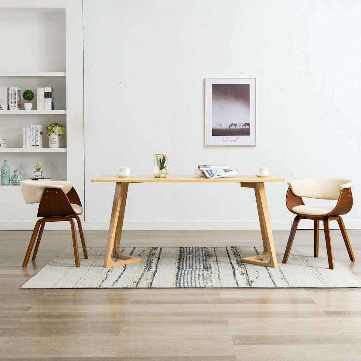 ESSZIMMERSTÜHLE 2Er Set Creme Bugholz Und Kunstleder - Creme, Leder (51/72/59.5cm) - vidaXL