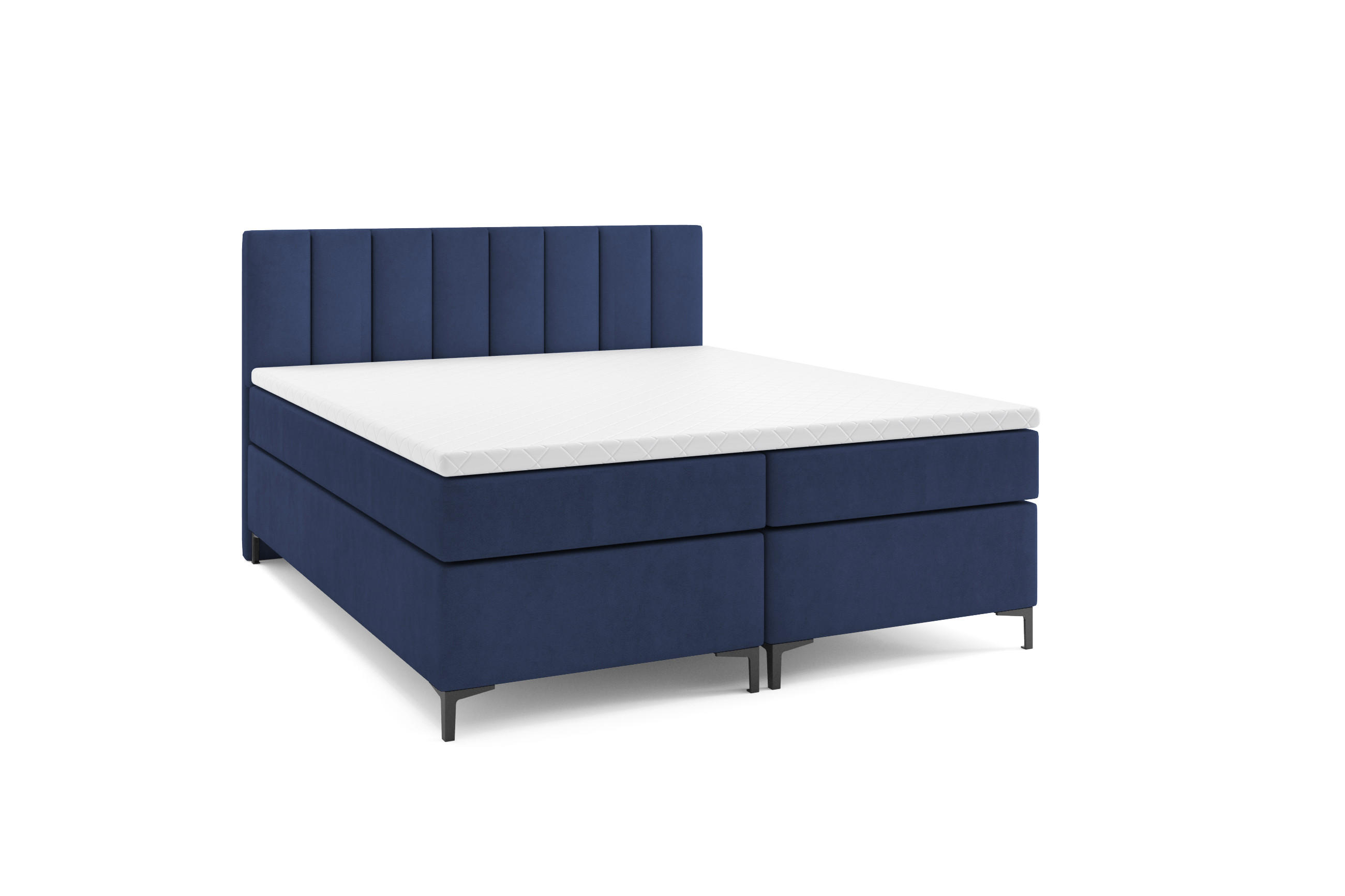BOXBETT CHESTER 120 x 200 Dunkelblau - Dunkelblau, Textil/Metall (120/200cm) - VLR BEDS