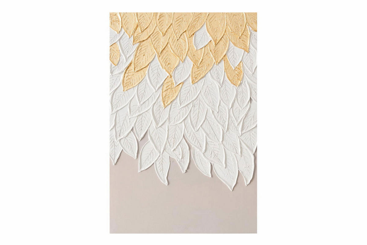 ACRYLBILD HANDGEMALT 60/90 cm - Beige/Weiß, Holz/Textil (1.4/90cm) - KUNSTLOFT