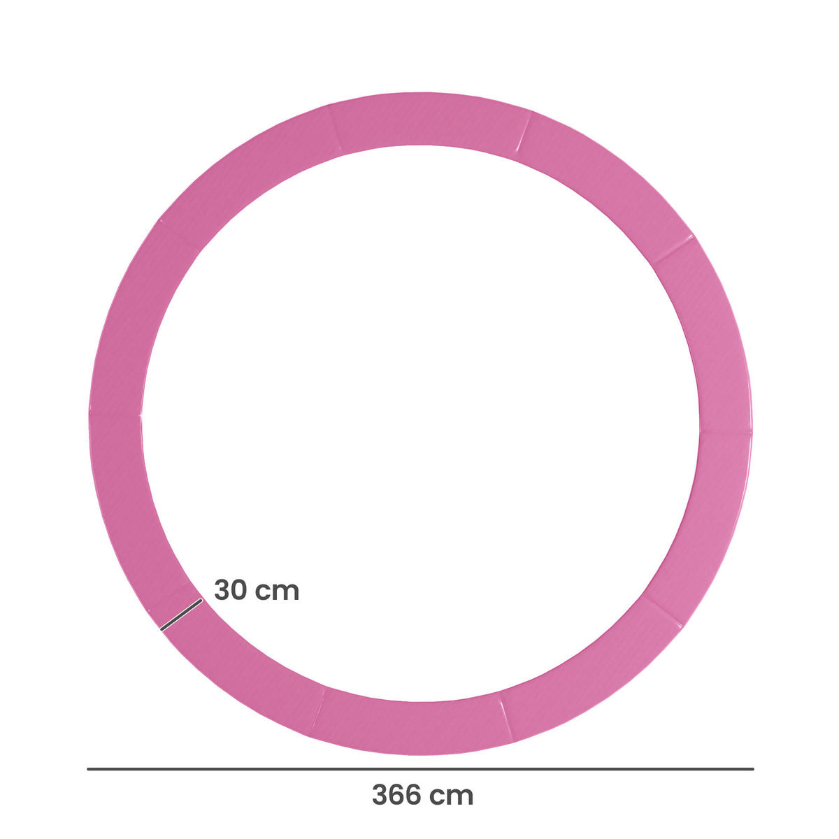 OKRAJOVÁ ochrana trampolíny z plastu, PE, růžová - růžová, plast (366/366cm) - SPORTNOW