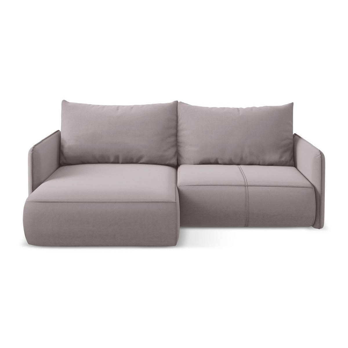 ECKSOFA mit Schlaffunktion Samt Stoff Violett - Lila/Flieder, Kunststoff/Textil (148/207cm) - LaMiaSofa
