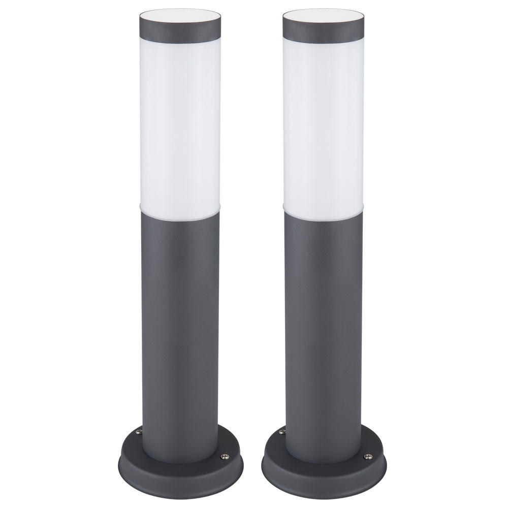 LED AUSSENLEUCHTE Edelstahl Anthrazit 2er Set - Anthrazit, Metall (7.6/7.6/45cm)