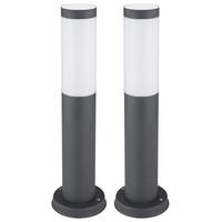 LED AUSSENLEUCHTE Edelstahl Anthrazit 2er Set - Anthrazit, Metall (7.6/7.6/45cm)