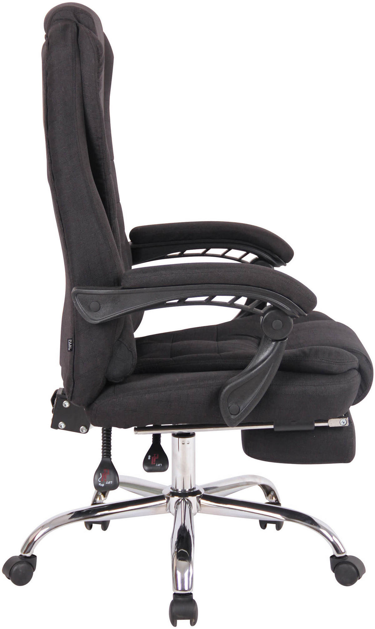 BÜROSTUHL Onix, Stoff Schwarz - Schwarz, Textil/Metall (67/125/68cm) - TPFLiving