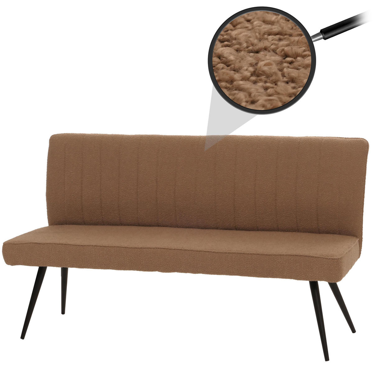 SITZBANK Braun - Dunkelgrau/Braun, Textil (160/90/60cm) - MCW