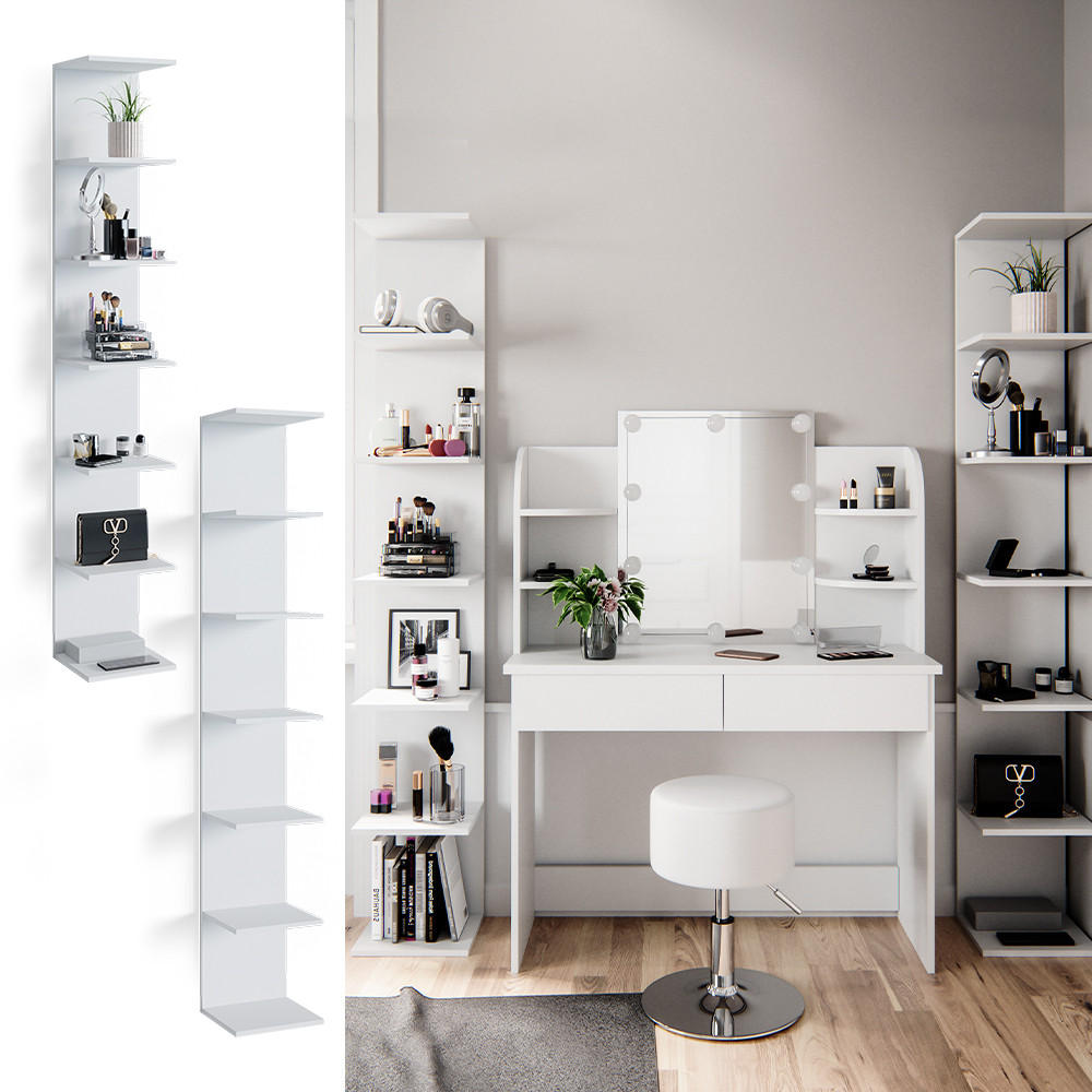 WANDREGAL Paolo Weiß 30 x 190 cm 2er Set - Weiß, Holzwerkstoff (30/190/28cm) - Vicco