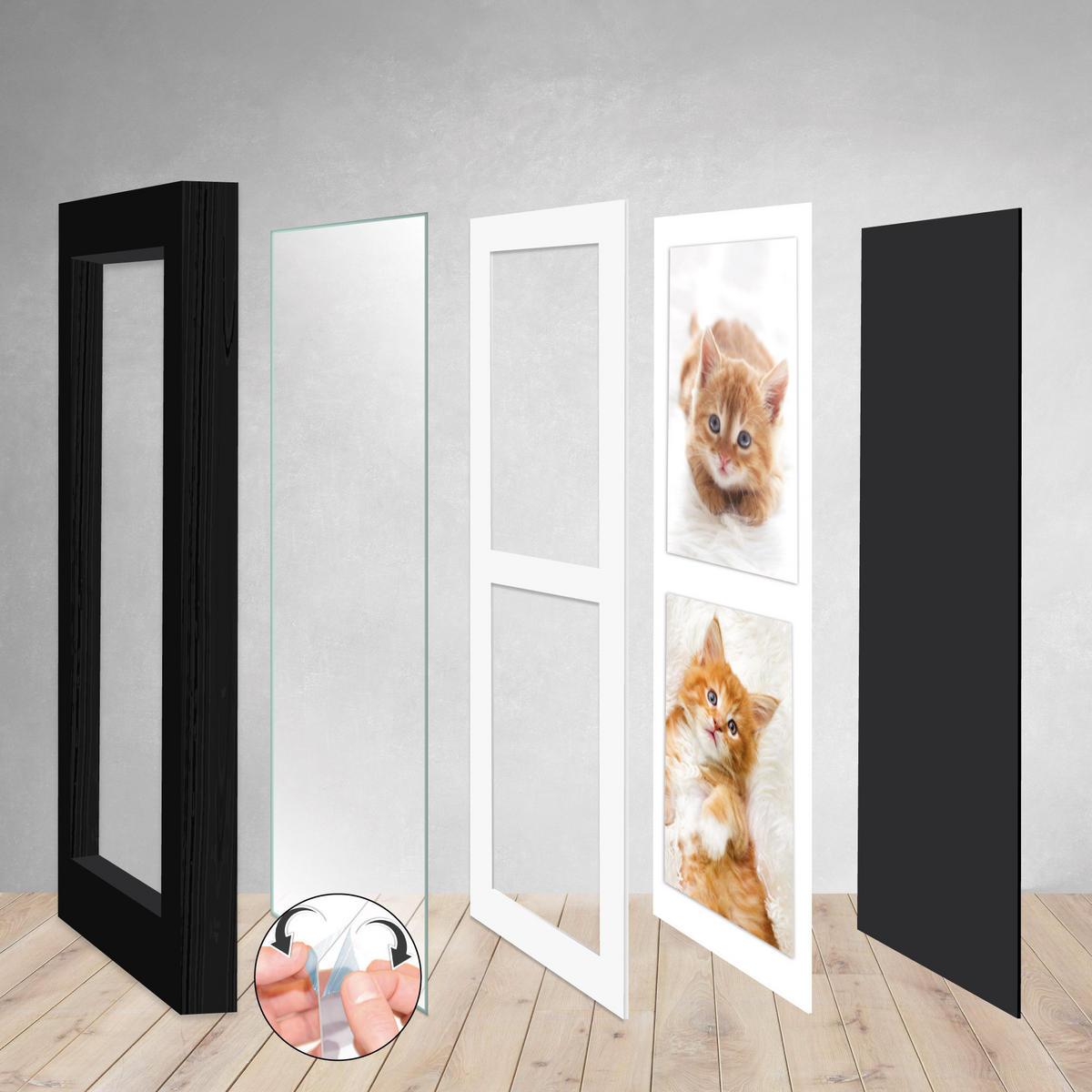 BILDERRAHMEN Galeria 13x18cm Schwarz - Schwarz, Holzwerkstoff (25/2/52cm) - BoMoe